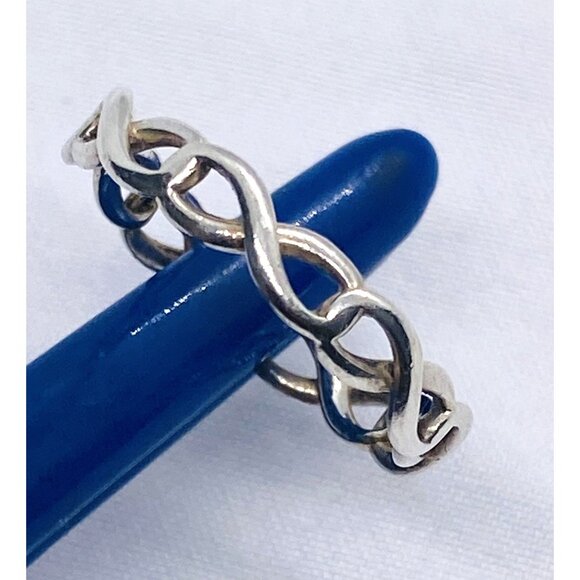 Tiffany & Co. Sterling Silver 925 Infinity Narrow Band Ring Size 7.25 - Picture 1 of 6